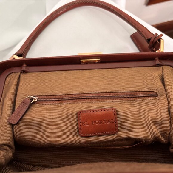 VINTAGE? El Portal Genuine Hand-Tooled Leather Handbag! - Picture 3 of 9